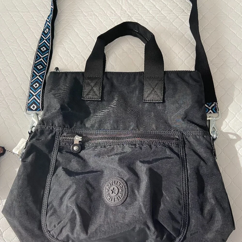 Kipling Eleva Convertible Crossbody Shoulder Bag Tote Black New With Tags (NWT)